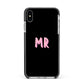 Mr Apple iPhone Xs Max Impact Case Black Edge on Silver Phone