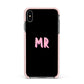 Mr Apple iPhone Xs Max Impact Case Pink Edge on Black Phone