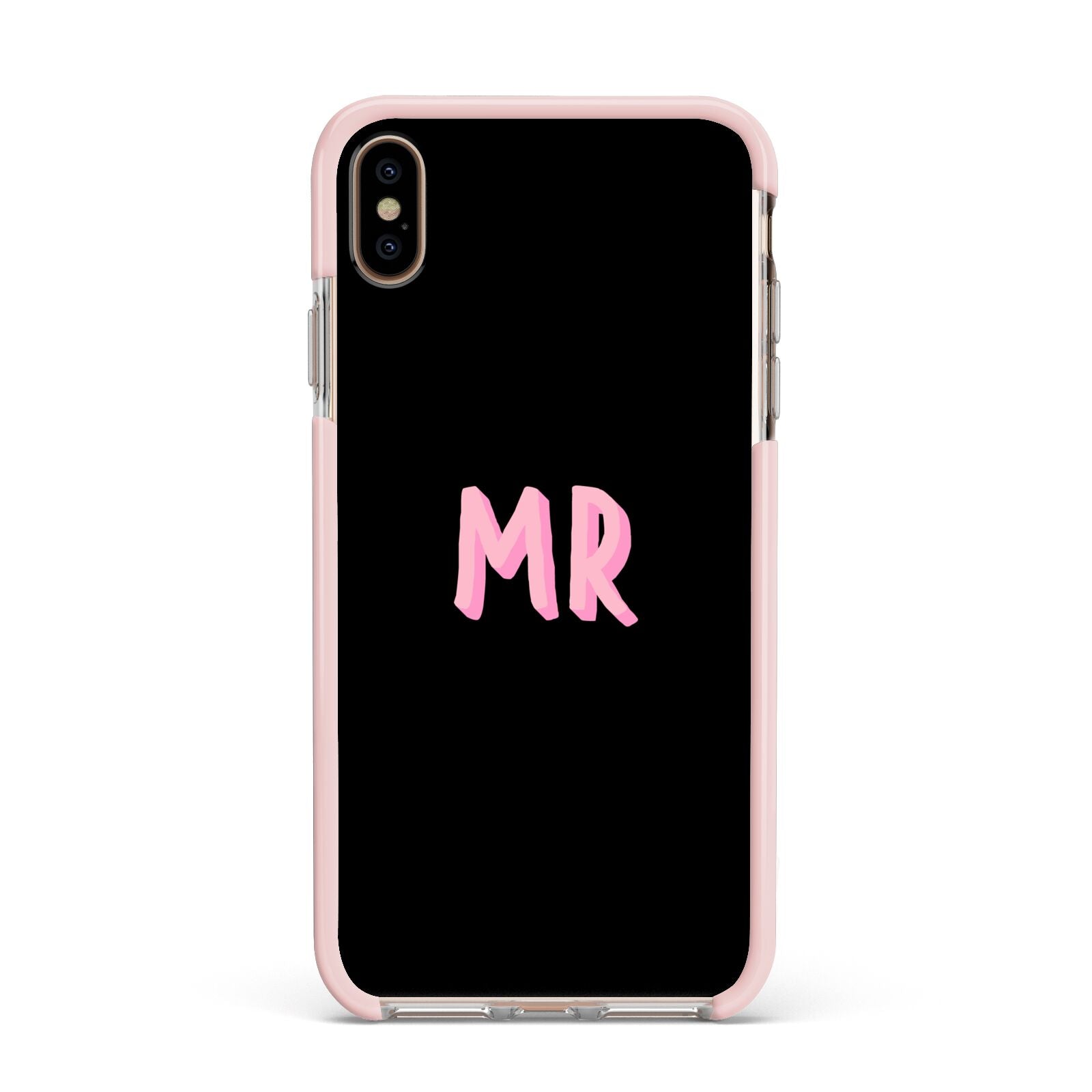 Mr Apple iPhone Xs Max Impact Case Pink Edge on Gold Phone