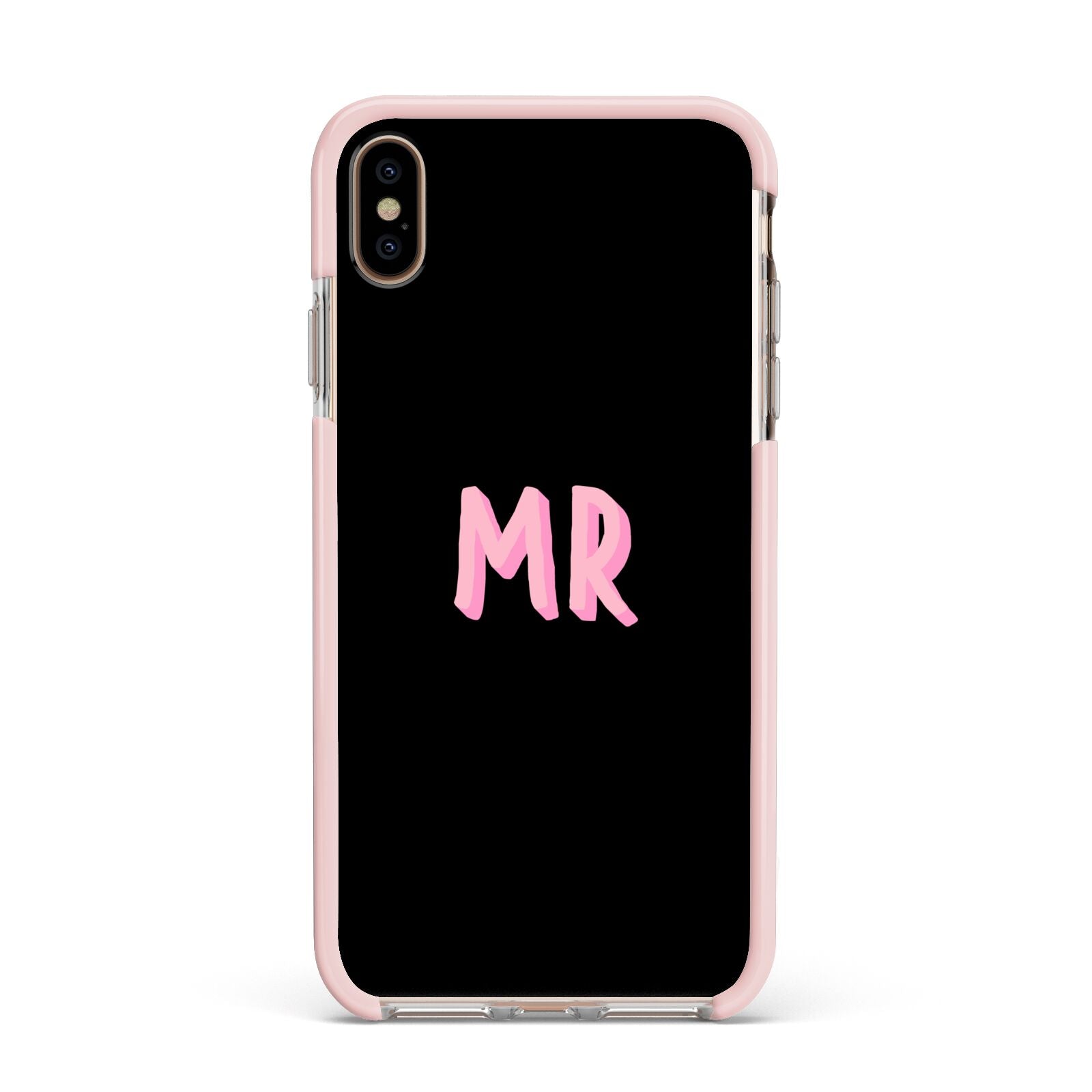 Mr Apple iPhone Xs Max Impact Case Pink Edge on Gold Phone