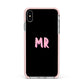 Mr Apple iPhone Xs Max Impact Case Pink Edge on Silver Phone