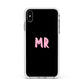 Mr Apple iPhone Xs Max Impact Case White Edge on Silver Phone