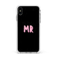 Mr Apple iPhone Xs Max Impact Case White Edge on Silver Phone