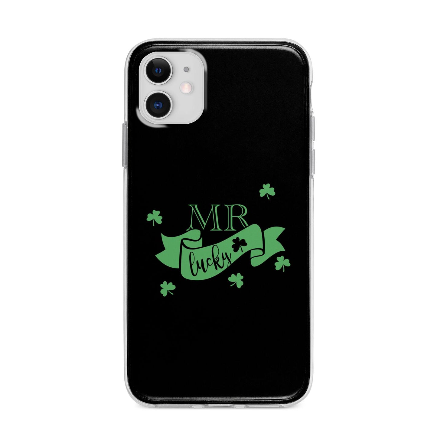 Mr Lucky Apple iPhone 11 in White with Bumper Case