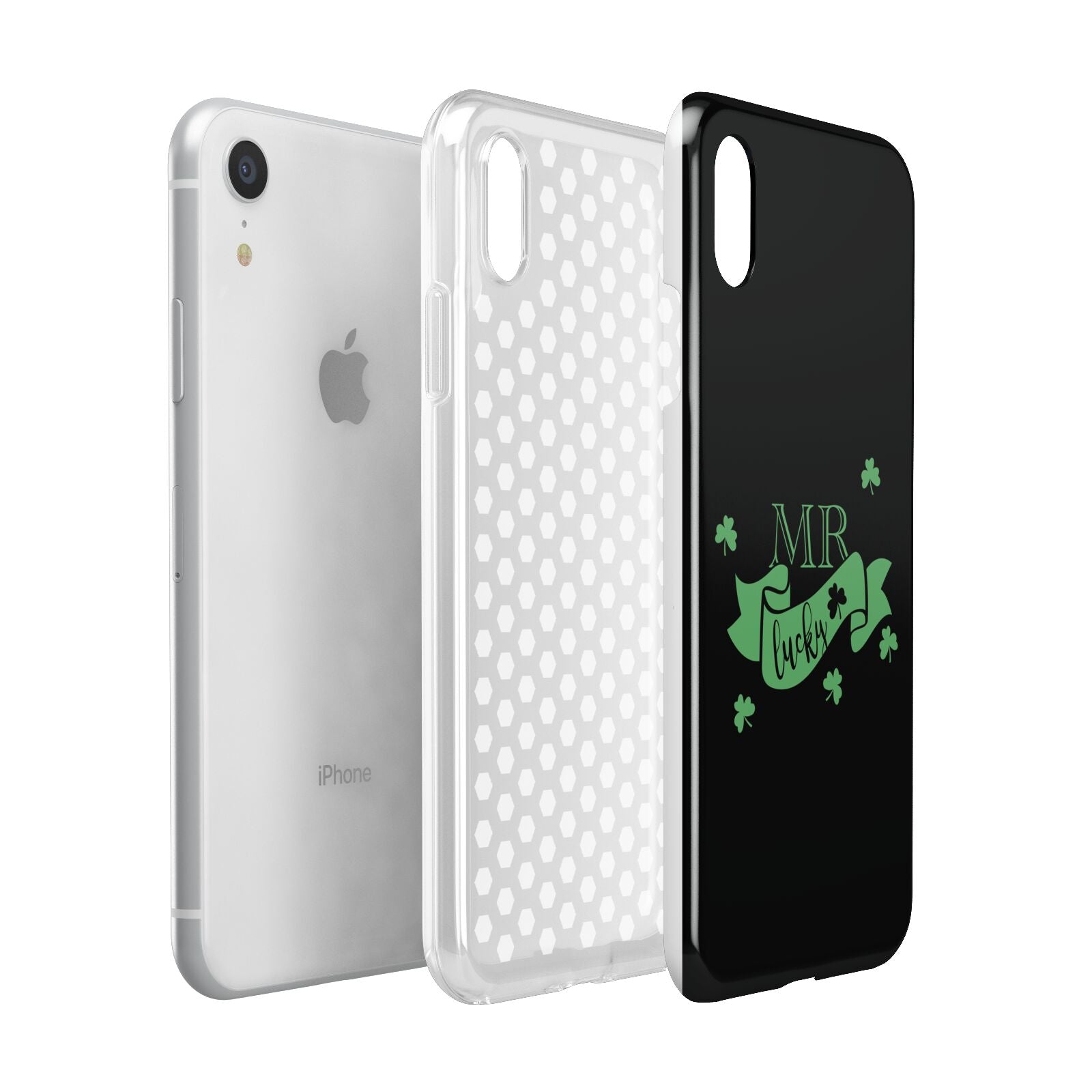 Mr Lucky Apple iPhone XR White 3D Tough Case Expanded view