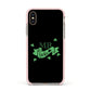 Mr Lucky Apple iPhone Xs Impact Case Pink Edge on Gold Phone
