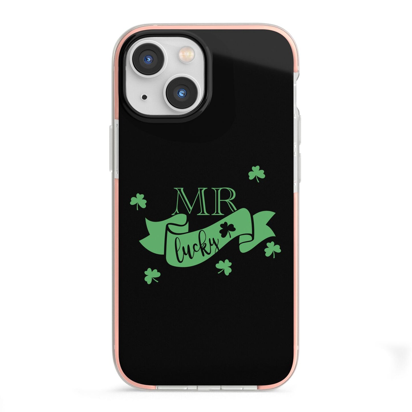 Mr Lucky iPhone 13 Mini TPU Impact Case with Pink Edges