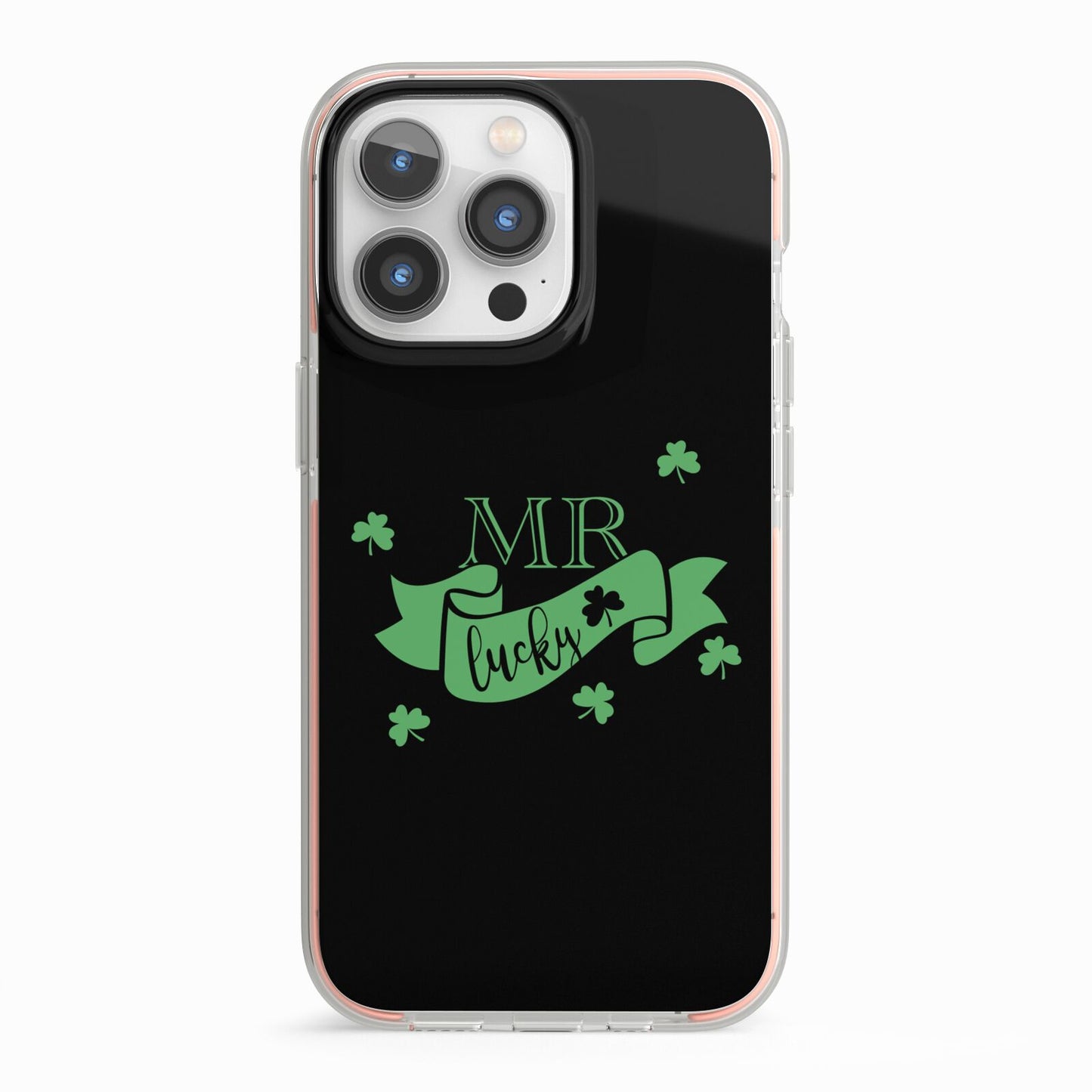 Mr Lucky iPhone 13 Pro TPU Impact Case with Pink Edges