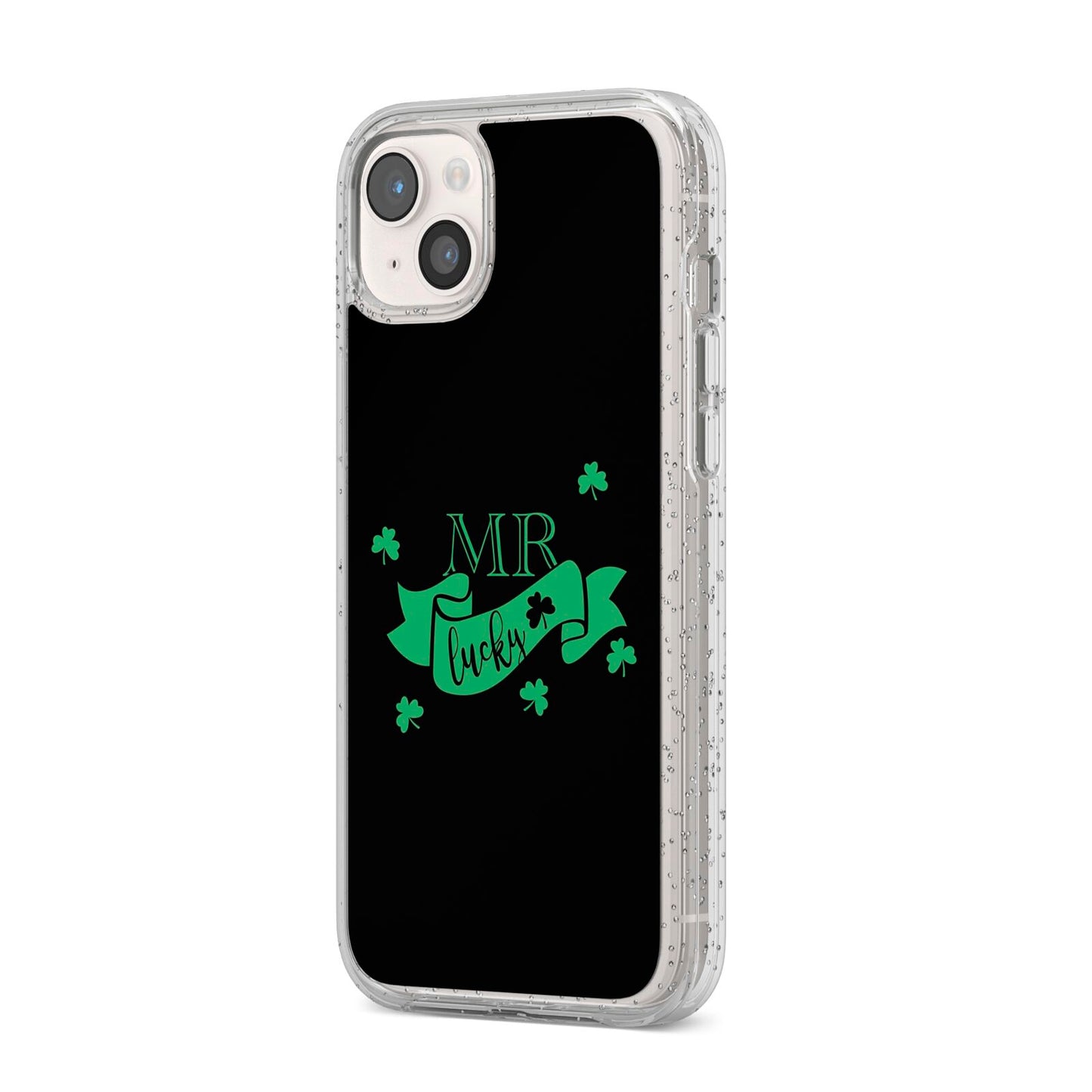 Mr Lucky iPhone 14 Plus Glitter Tough Case Starlight Angled Image