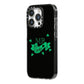 Mr Lucky iPhone 14 Pro Black Impact Case Side Angle on Silver phone