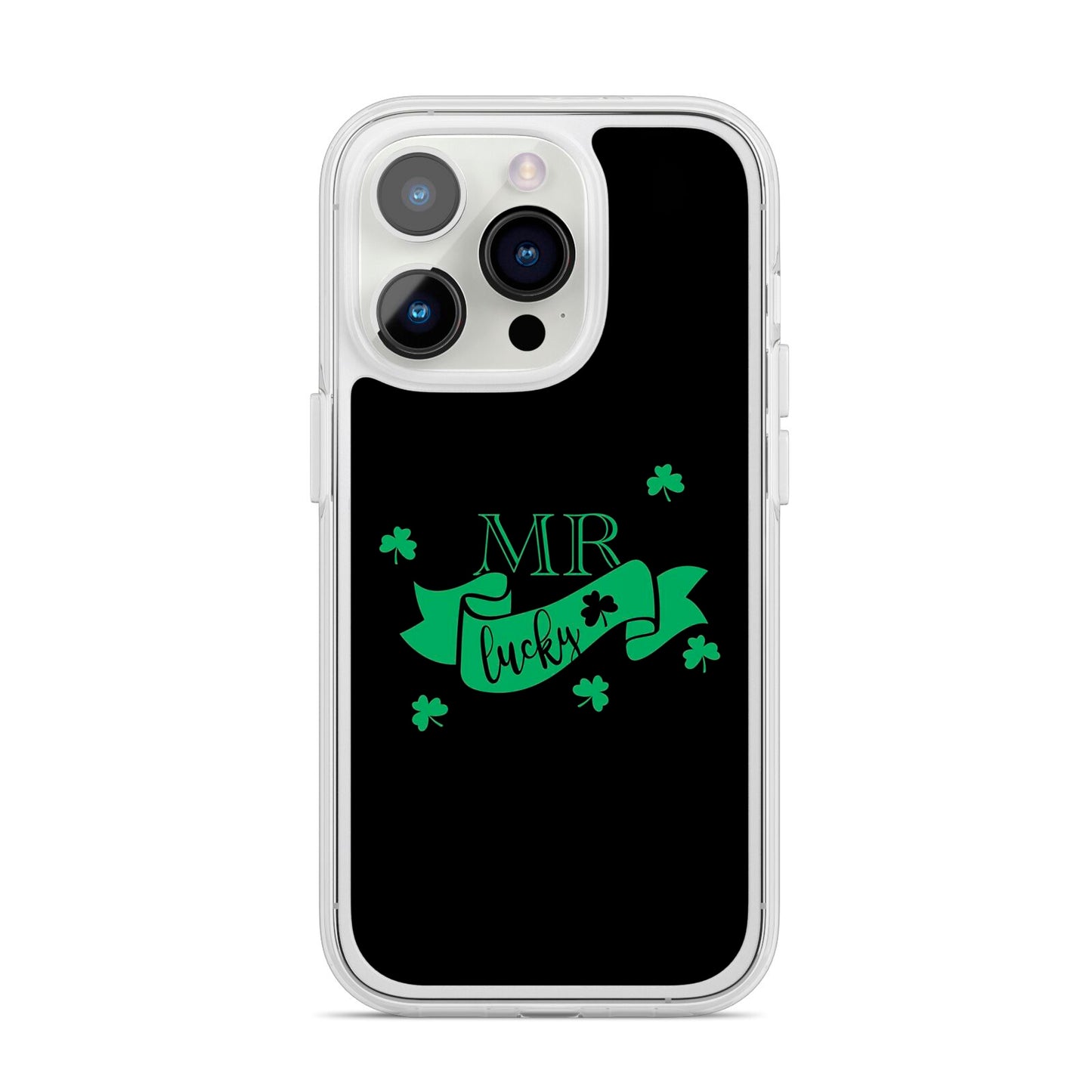 Mr Lucky iPhone 14 Pro Clear Tough Case Silver