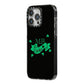 Mr Lucky iPhone 14 Pro Max Black Impact Case Side Angle on Silver phone