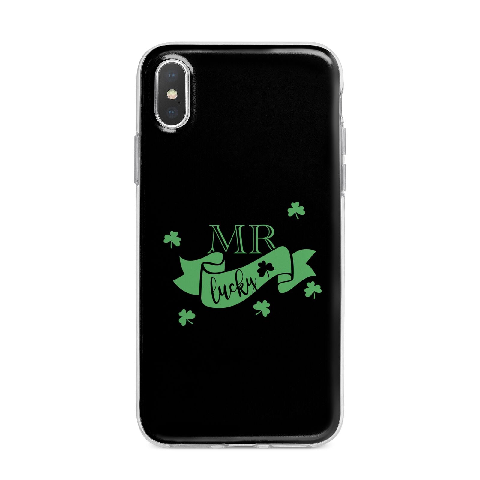 Mr Lucky iPhone X Bumper Case on Silver iPhone Alternative Image 1