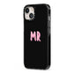 Mr iPhone 13 Black Impact Case Side Angle on Silver phone