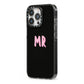 Mr iPhone 13 Pro Black Impact Case Side Angle on Silver phone
