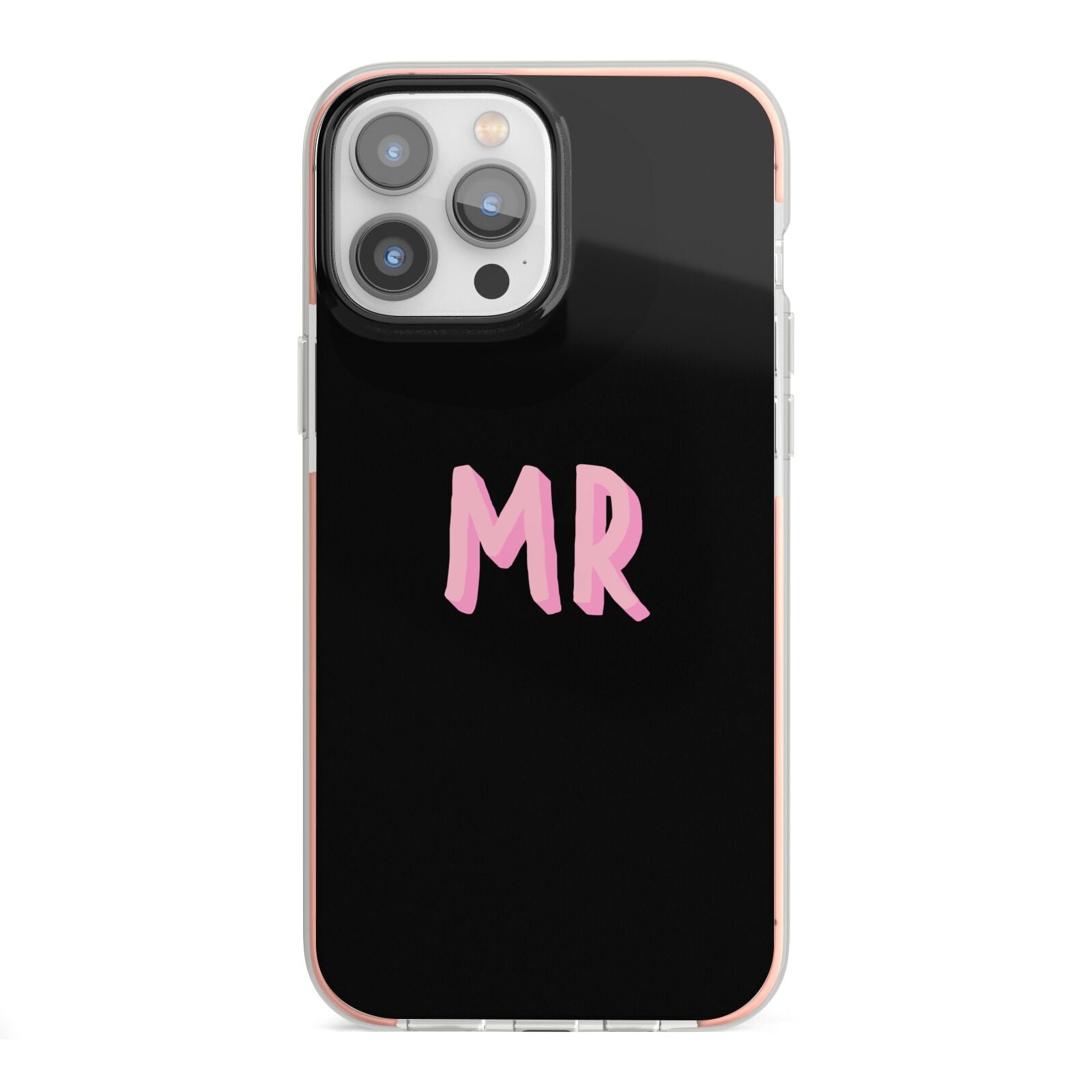 Mr iPhone 13 Pro Max TPU Impact Case with Pink Edges