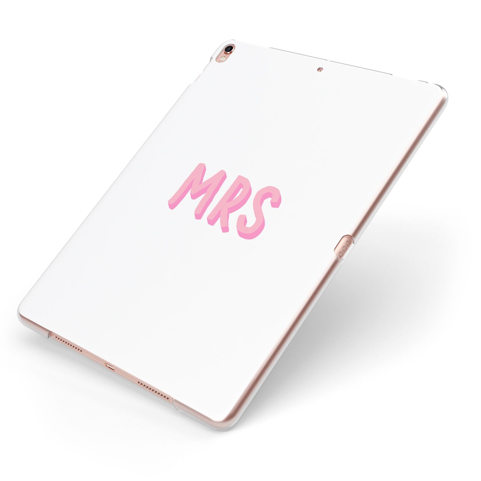 Mrs Apple iPad Case on Rose Gold iPad Side View