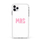 Mrs Apple iPhone 11 Pro Max in Silver with White Impact Case