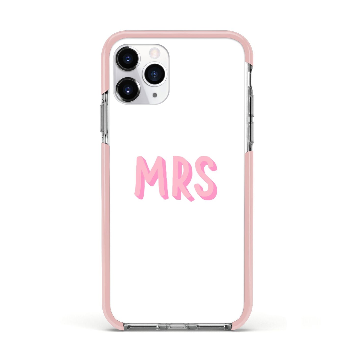 Mrs Apple iPhone 11 Pro in Silver with Pink Impact Case