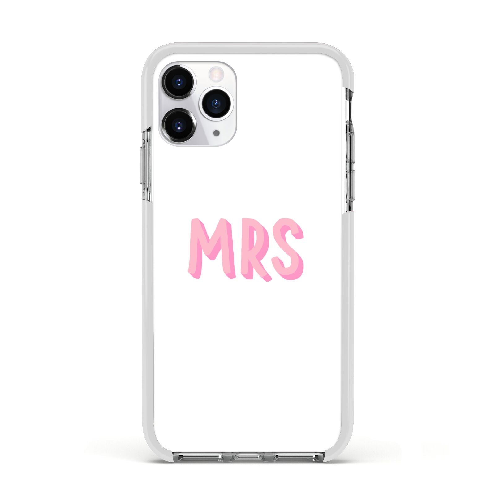 Mrs Apple iPhone 11 Pro in Silver with White Impact Case