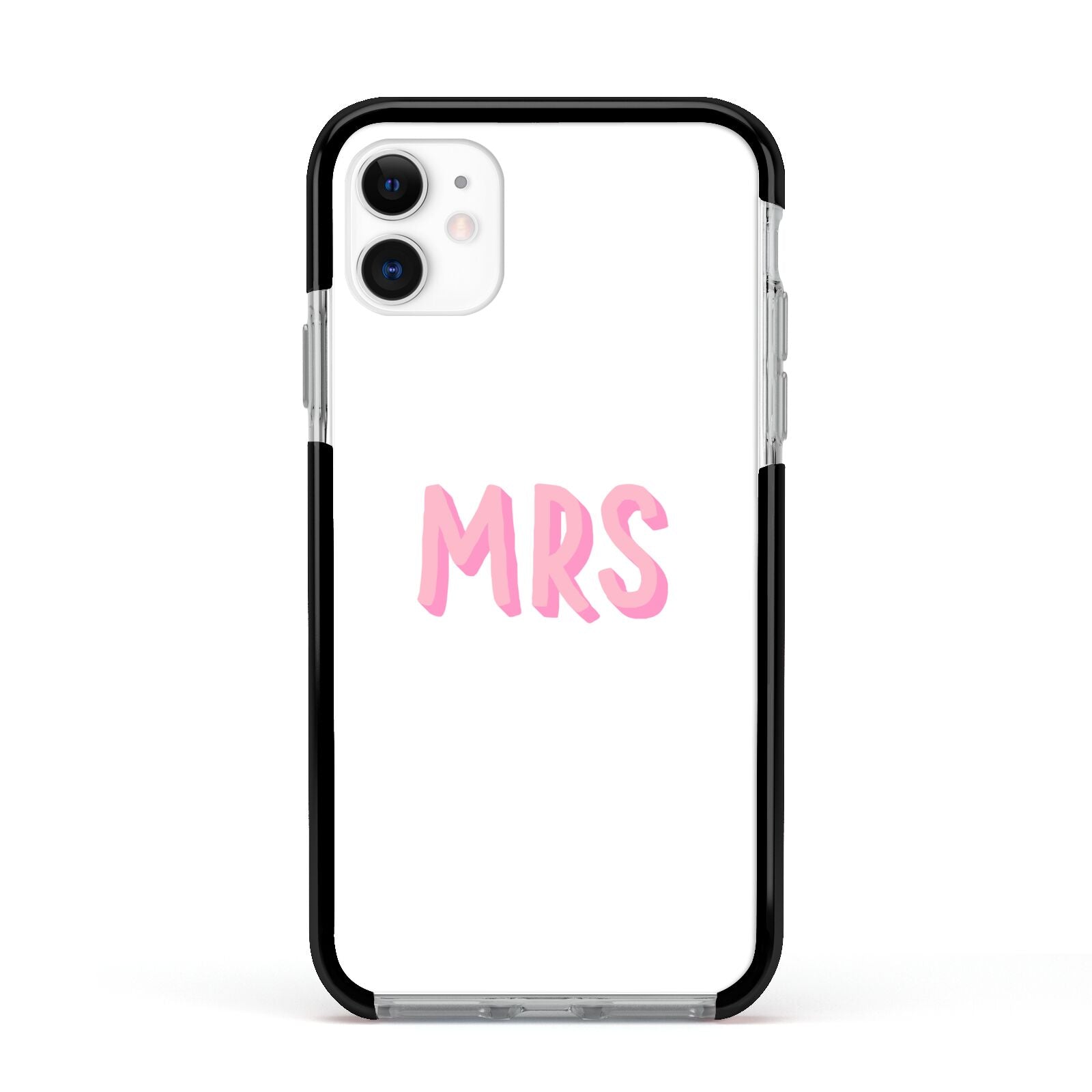 Mrs Apple iPhone 11 in White with Black Impact Case