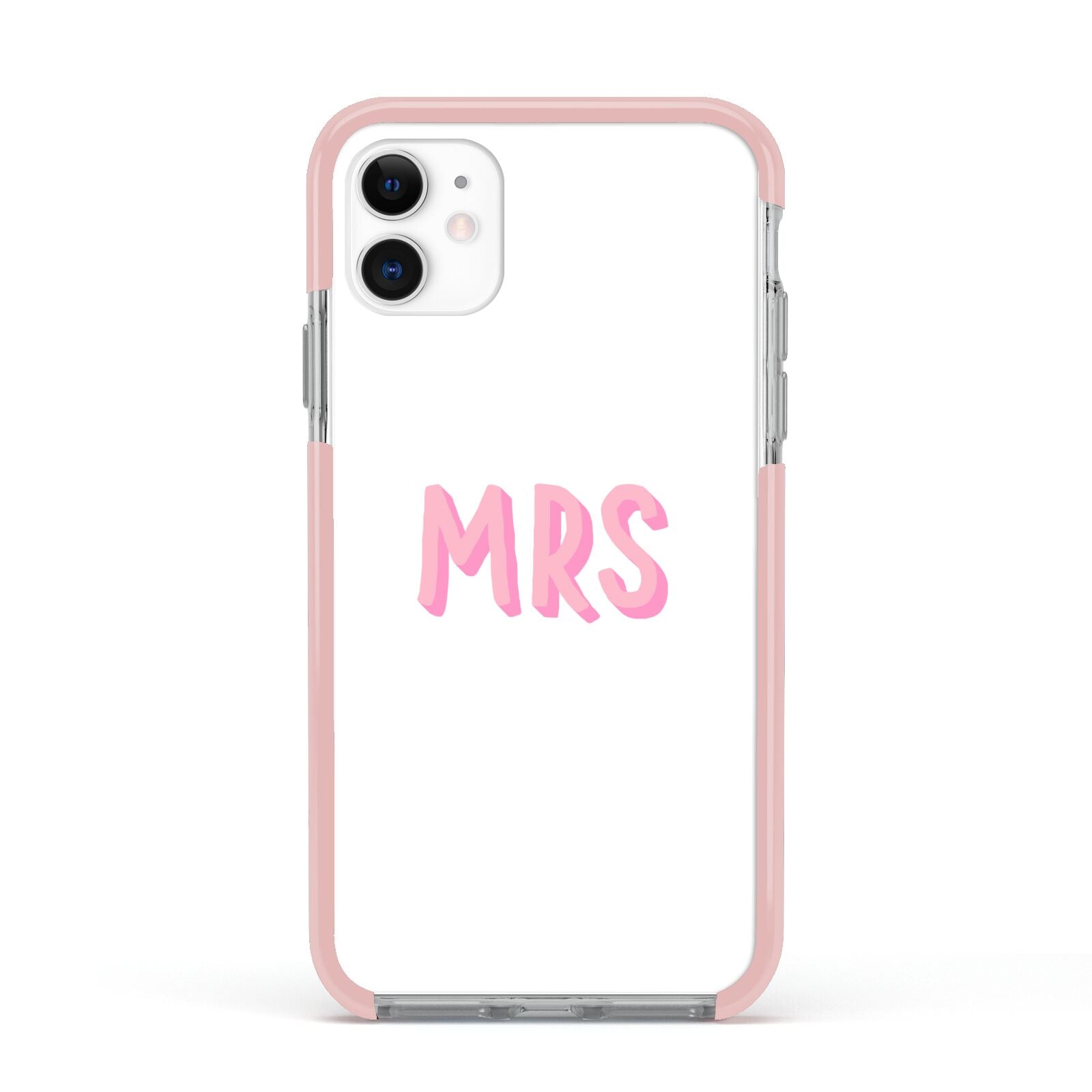 Mrs Apple iPhone 11 in White with Pink Impact Case