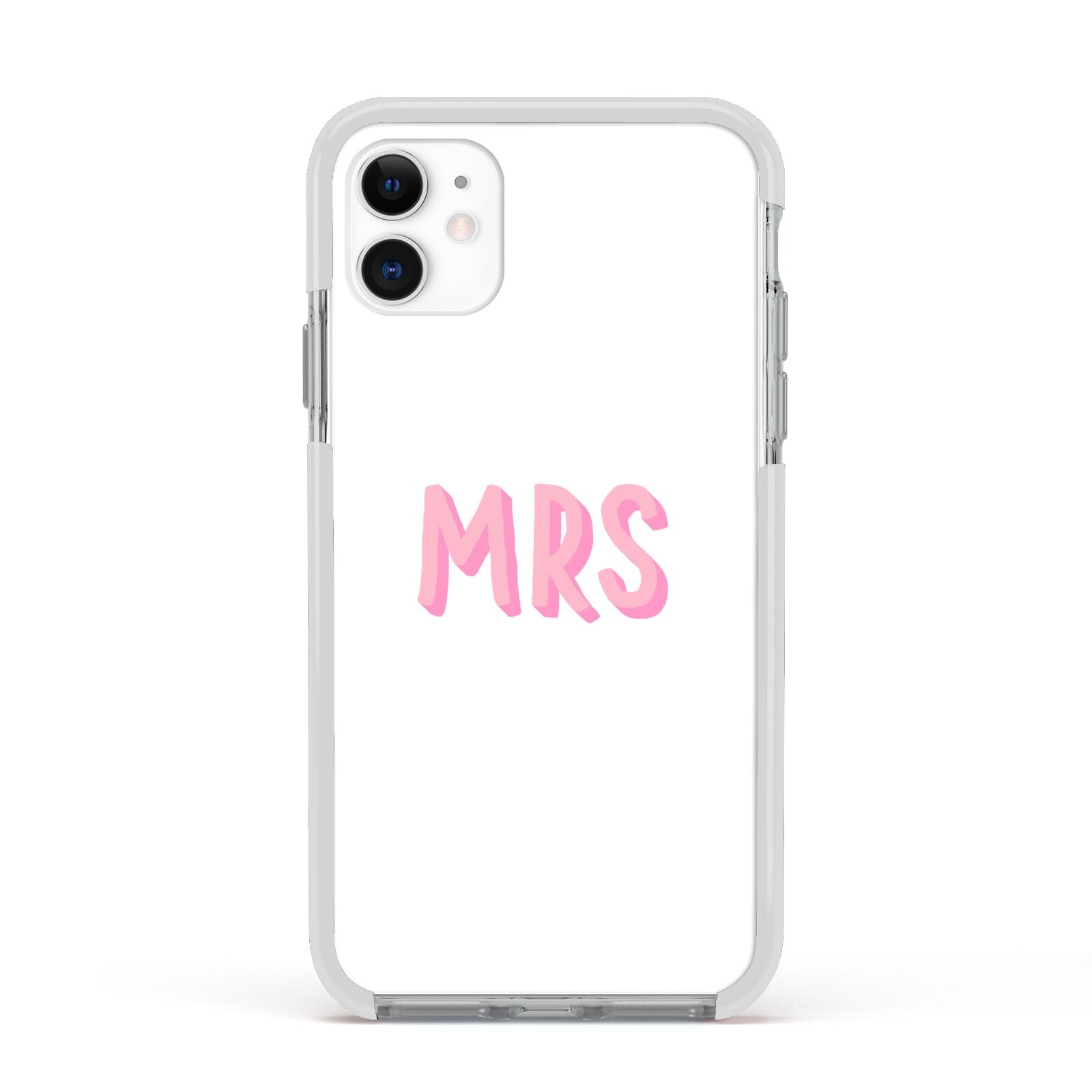 Mrs Apple iPhone 11 in White with White Impact Case