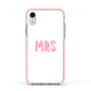 Mrs Apple iPhone XR Impact Case Pink Edge on Silver Phone