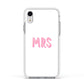 Mrs Apple iPhone XR Impact Case White Edge on Silver Phone