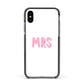 Mrs Apple iPhone Xs Impact Case Black Edge on Black Phone