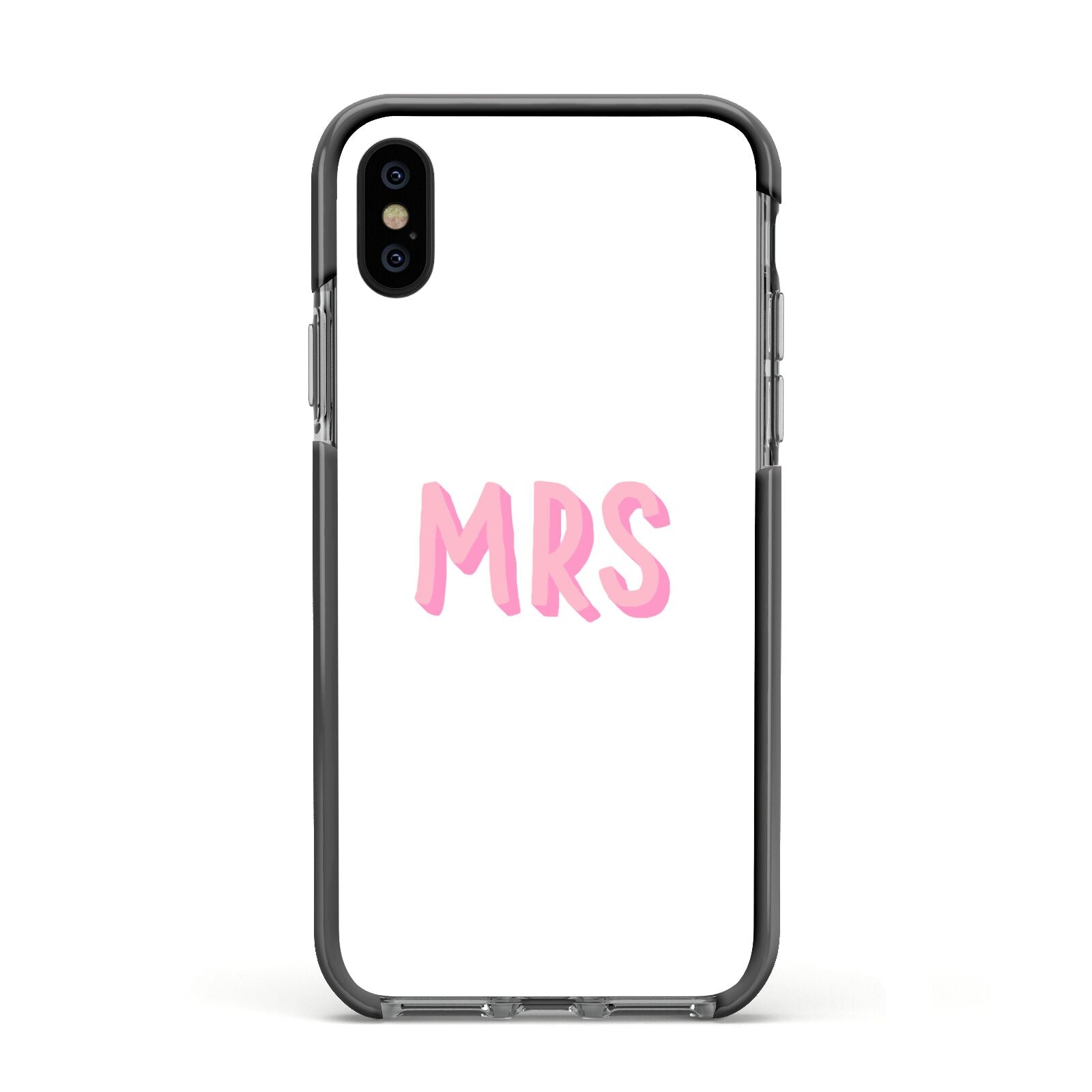 Mrs Apple iPhone Xs Impact Case Black Edge on Black Phone