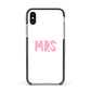 Mrs Apple iPhone Xs Impact Case Black Edge on Gold Phone
