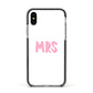 Mrs Apple iPhone Xs Impact Case Black Edge on Silver Phone