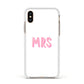 Mrs Apple iPhone Xs Impact Case White Edge on Gold Phone