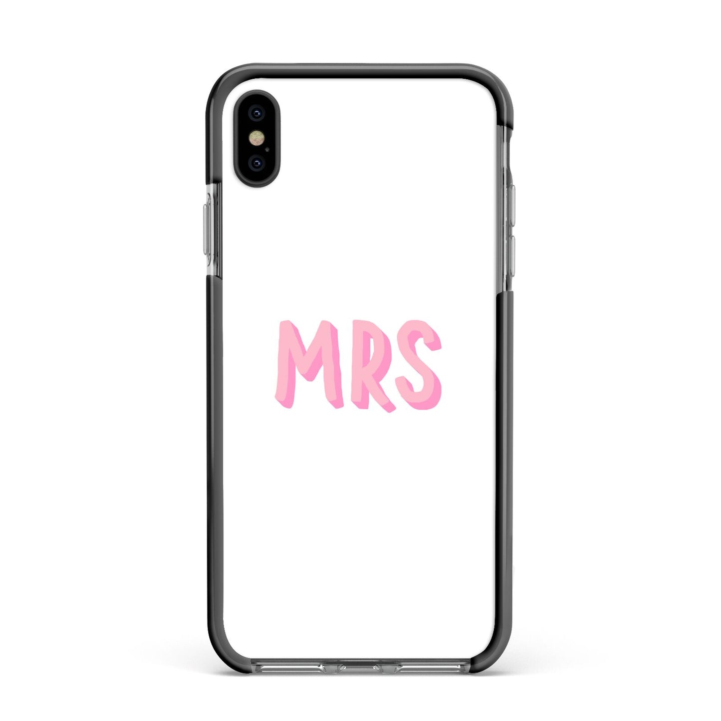 Mrs Apple iPhone Xs Max Impact Case Black Edge on Black Phone
