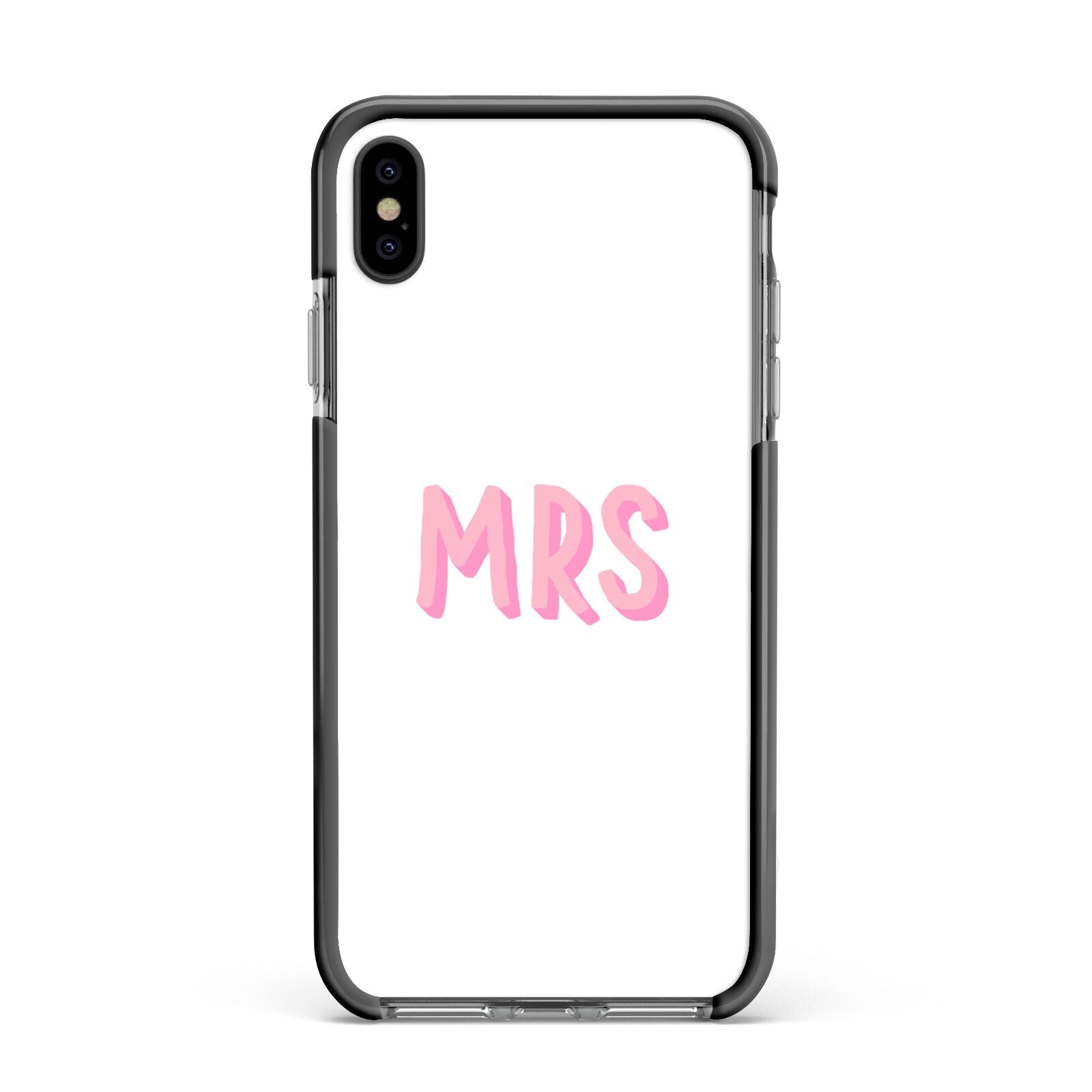Mrs Apple iPhone Xs Max Impact Case Black Edge on Black Phone