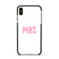 Mrs Apple iPhone Xs Max Impact Case Black Edge on Gold Phone