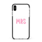 Mrs Apple iPhone Xs Max Impact Case Black Edge on Silver Phone