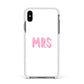 Mrs Apple iPhone Xs Max Impact Case White Edge on Black Phone