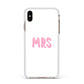Mrs Apple iPhone Xs Max Impact Case White Edge on Gold Phone