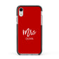 Mrs Custom Apple iPhone XR Impact Case Black Edge on Silver Phone