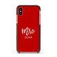 Mrs Custom Apple iPhone Xs Impact Case Black Edge on Gold Phone