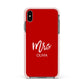 Mrs Custom Apple iPhone Xs Max Impact Case Pink Edge on Black Phone