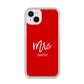 Mrs Custom iPhone 14 Plus Clear Tough Case Starlight