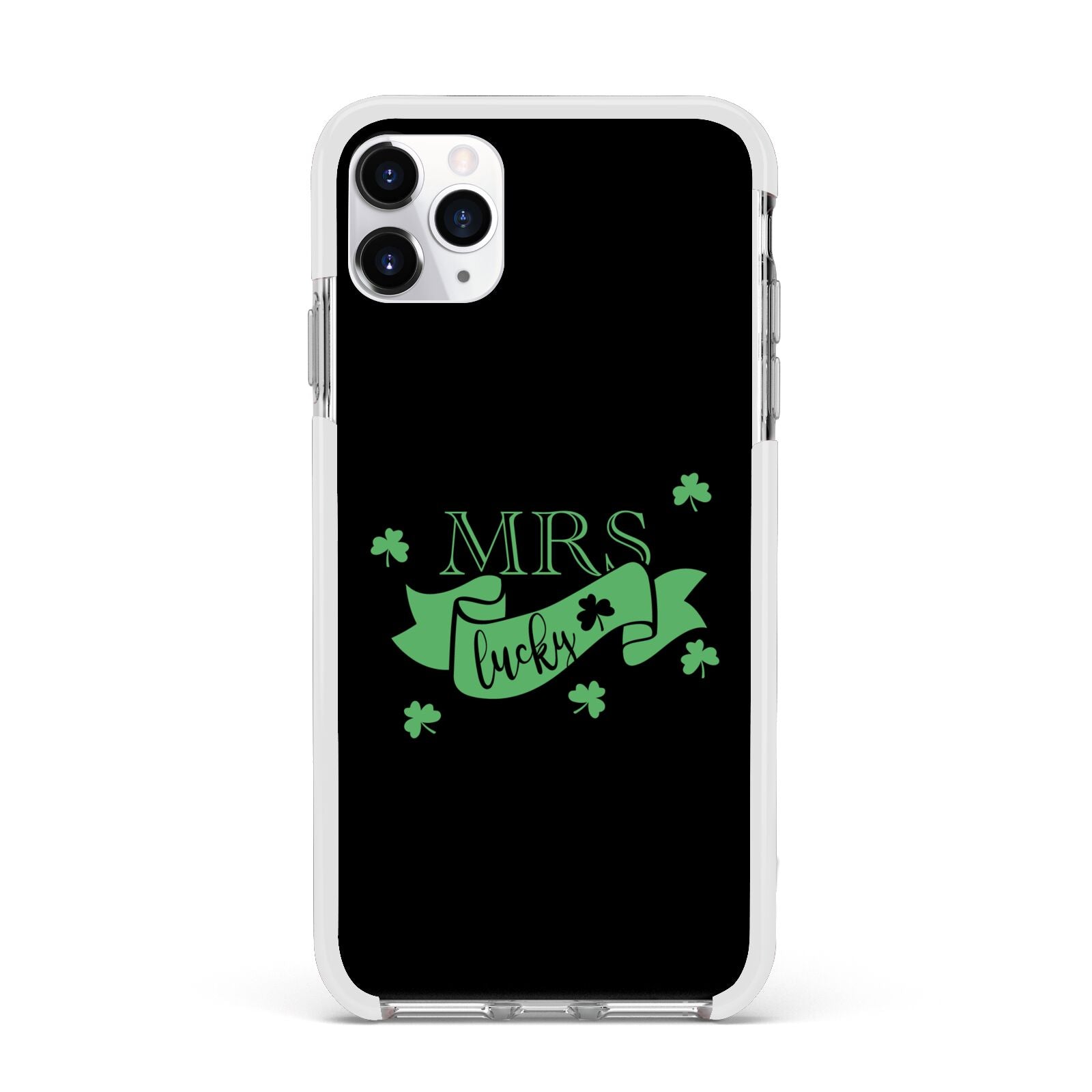 Mrs Lucky Apple iPhone 11 Pro Max in Silver with White Impact Case
