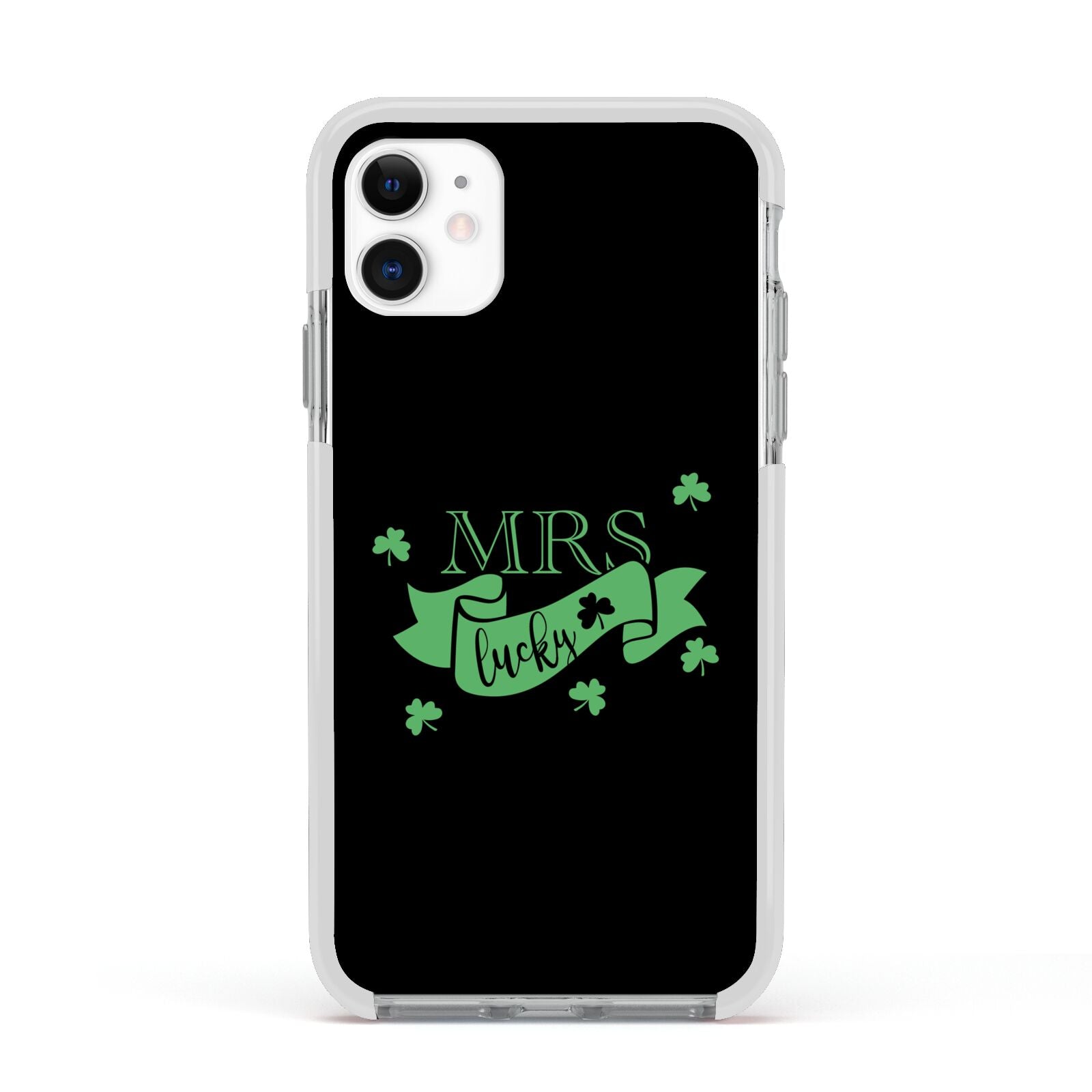 Mrs Lucky Apple iPhone 11 in White with White Impact Case