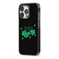 Mrs Lucky iPhone 13 Pro Black Impact Case Side Angle on Silver phone