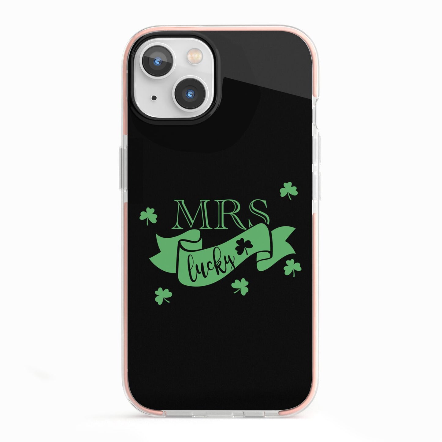 Mrs Lucky iPhone 13 TPU Impact Case with Pink Edges