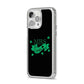 Mrs Lucky iPhone 14 Pro Max Clear Tough Case Silver Angled Image