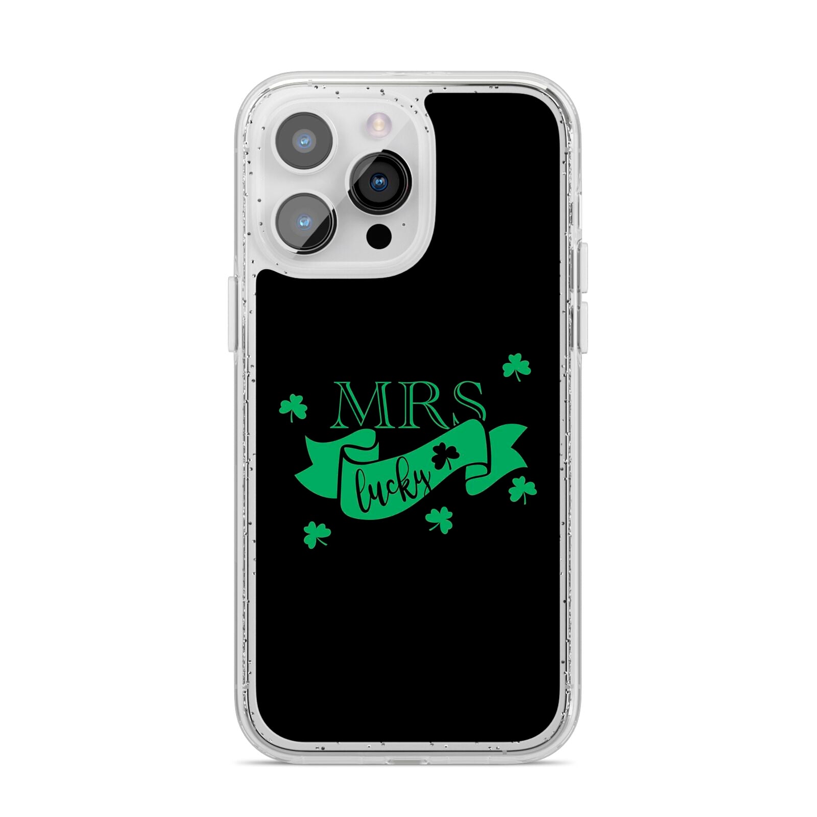 Mrs Lucky iPhone 14 Pro Max Glitter Tough Case Silver